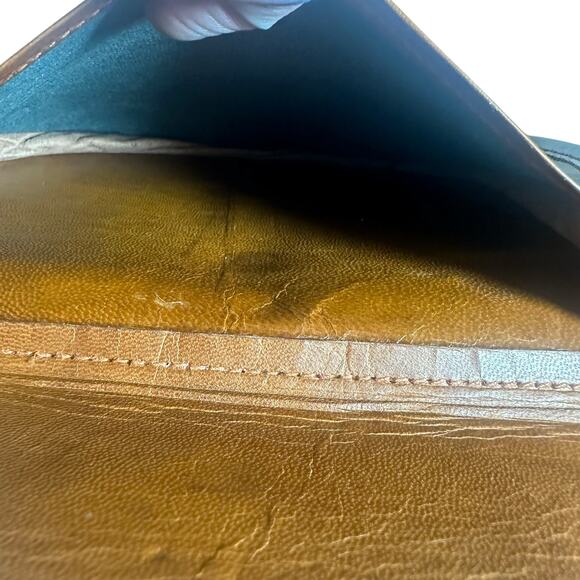 Tan Leather Saddle Crossbody Bag Flap Buckle Closure Western Style handmade - Picture 8 of 14